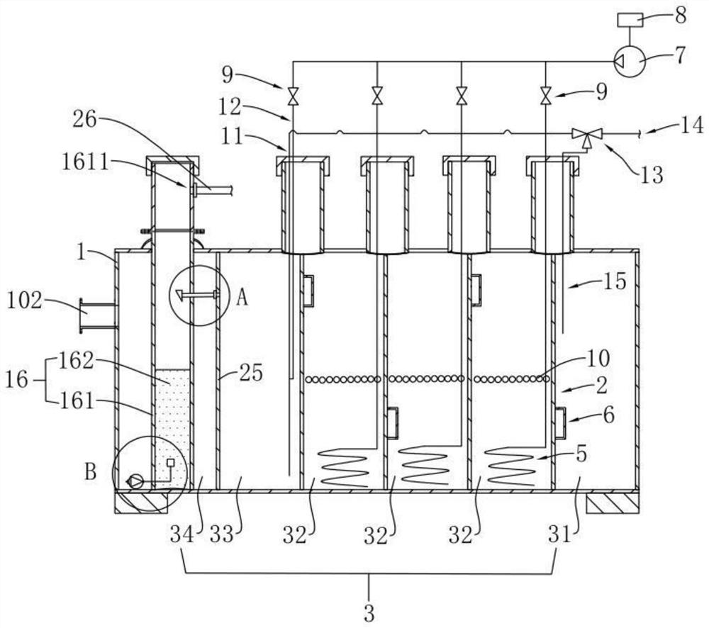 Valveless filter and water treatment device using the valveless filter