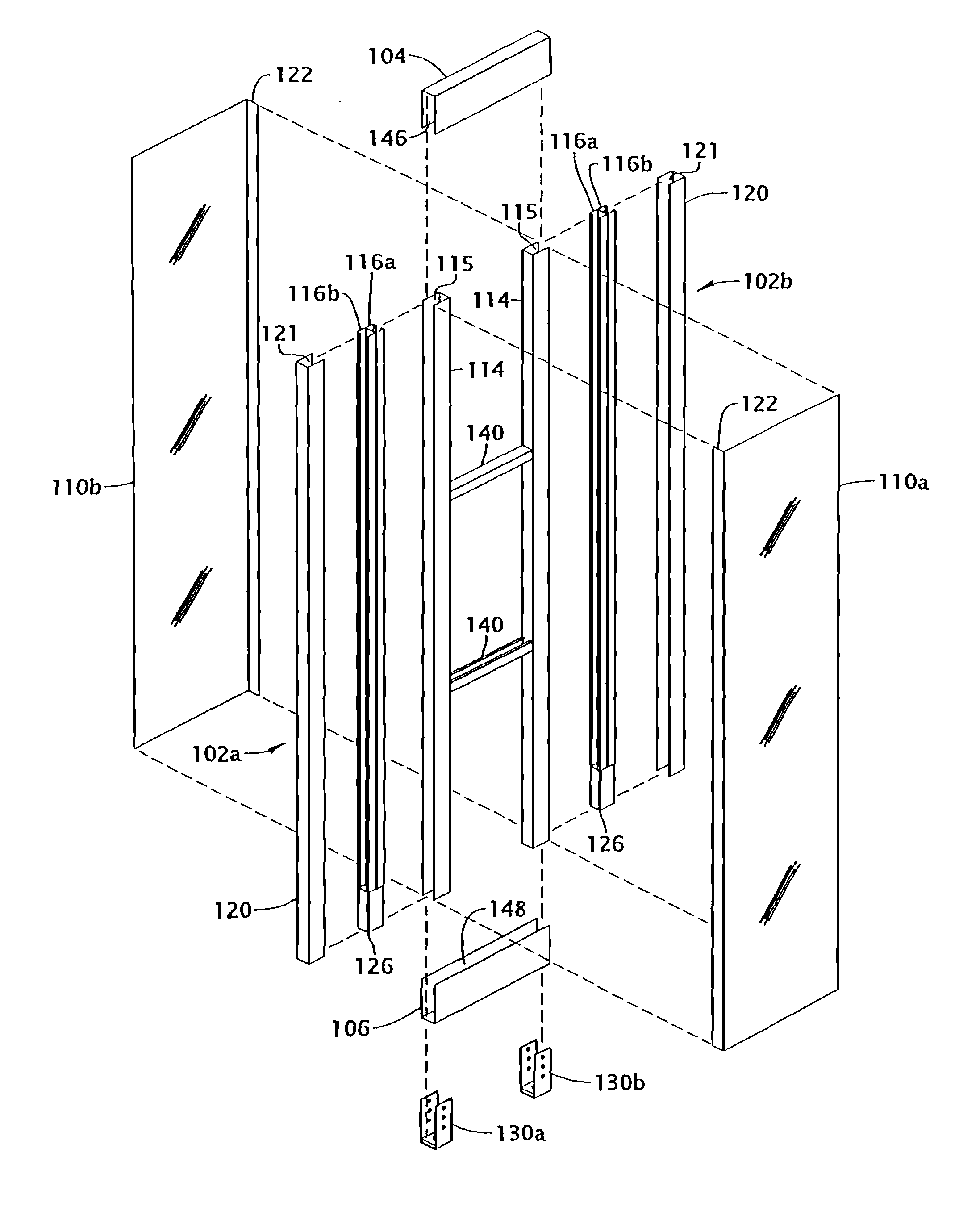 Pre-assembled internal shear panel