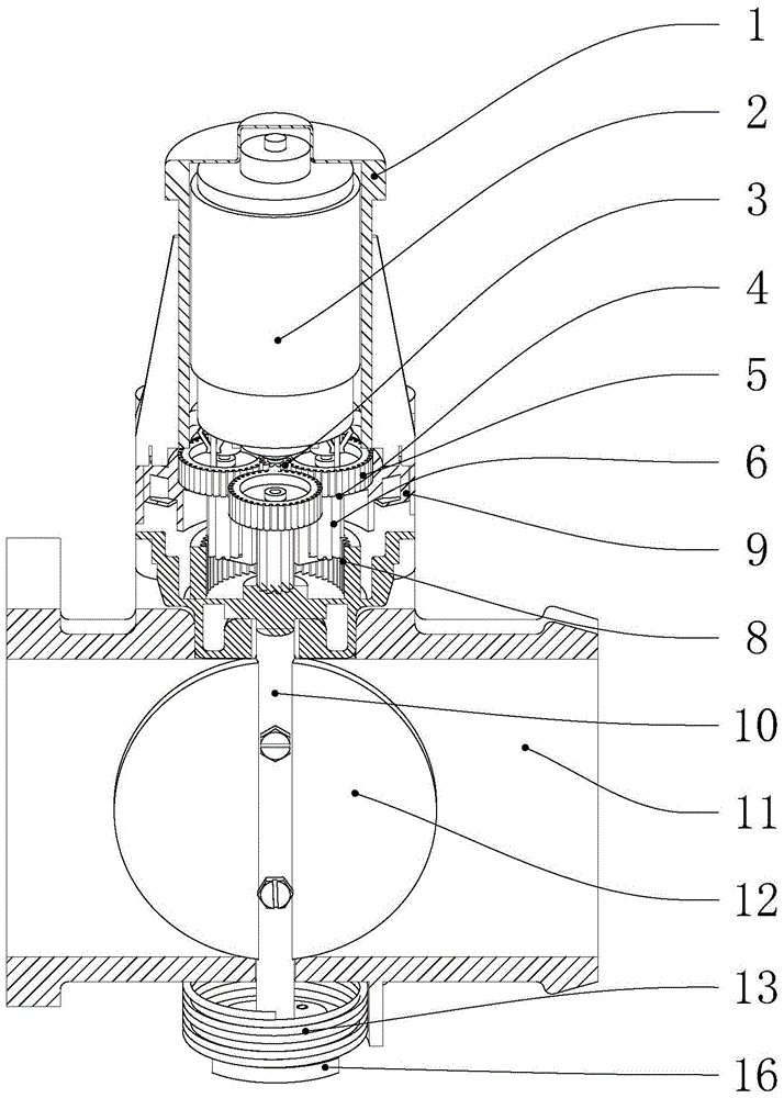 Throttle valve driven by direct-current motor