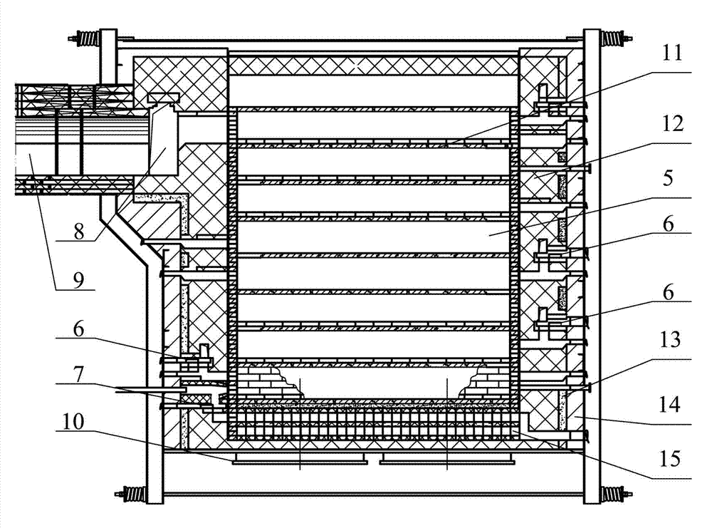 Countercurrent-tank-type calcining furnace
