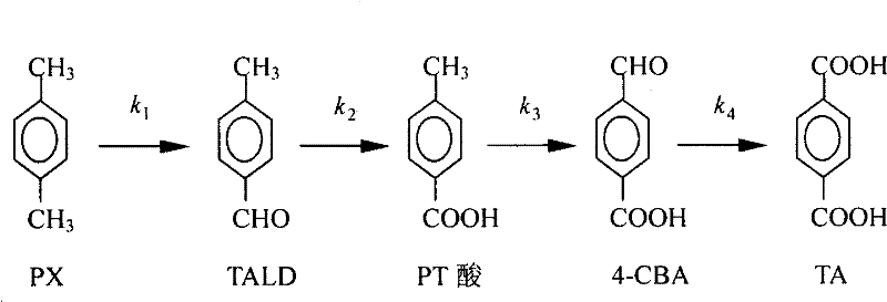 Modelling method for industrial device model for dimethylbenzene oxidation reaction