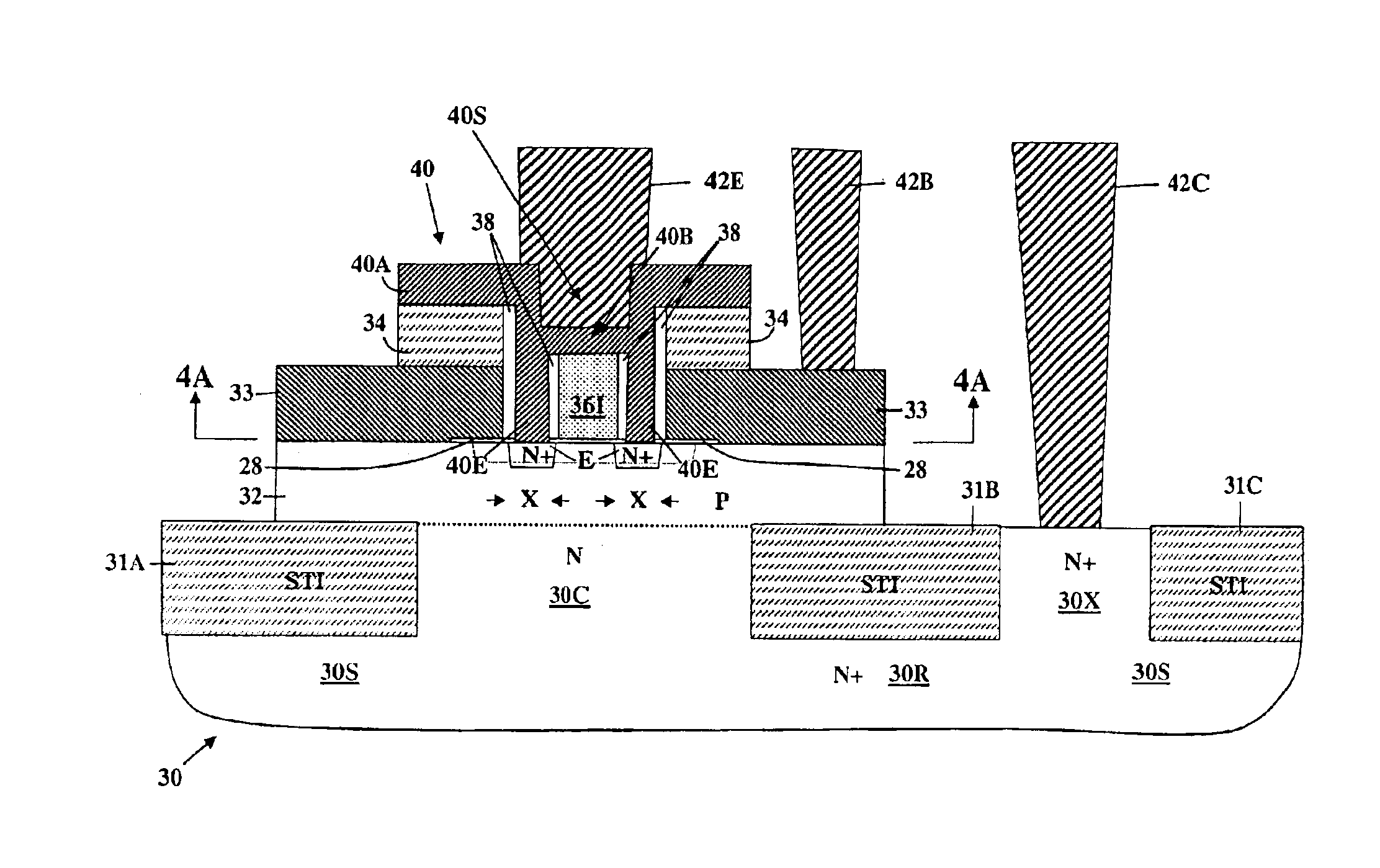 Method for creation of a very narrow emitter feature