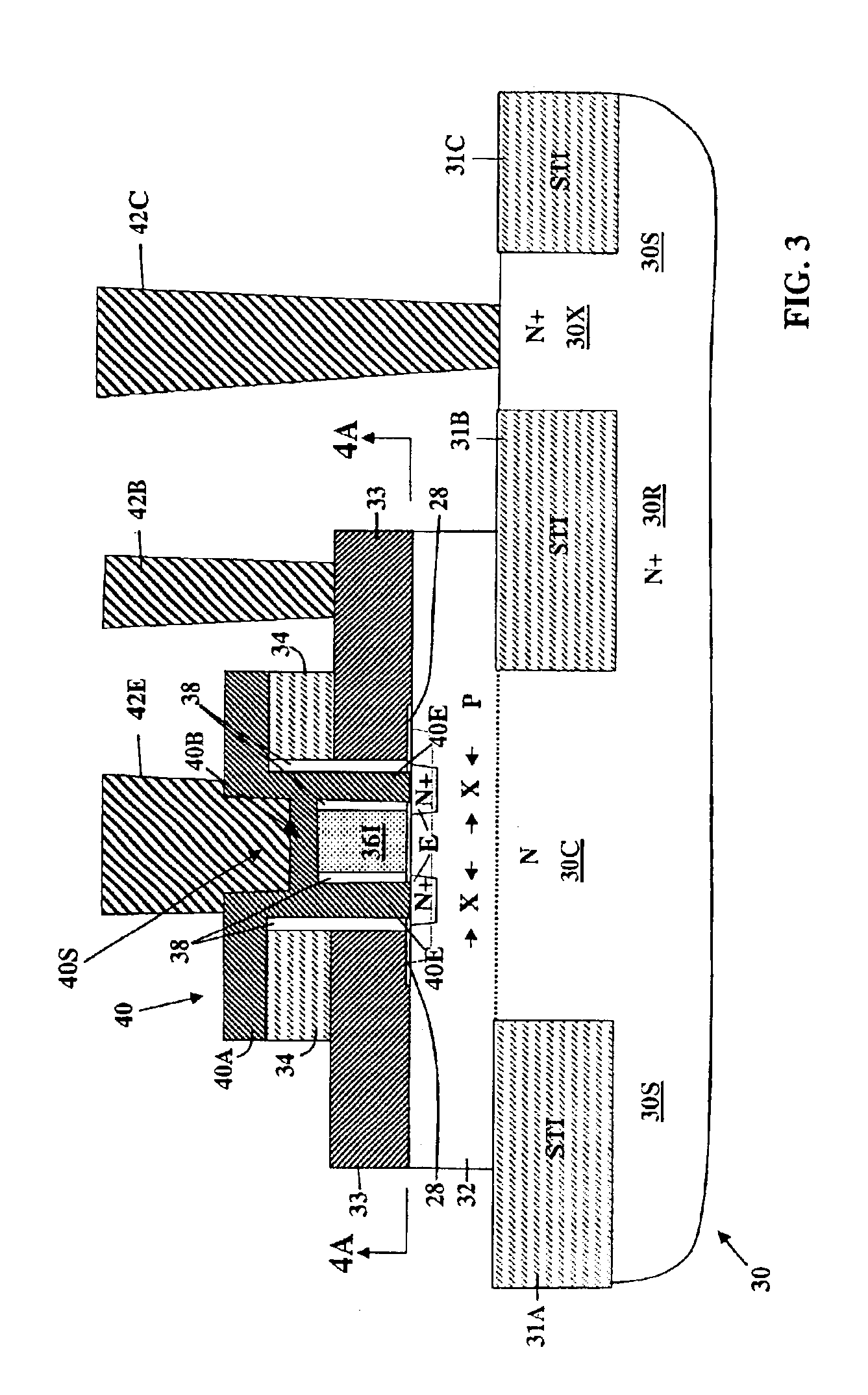 Method for creation of a very narrow emitter feature