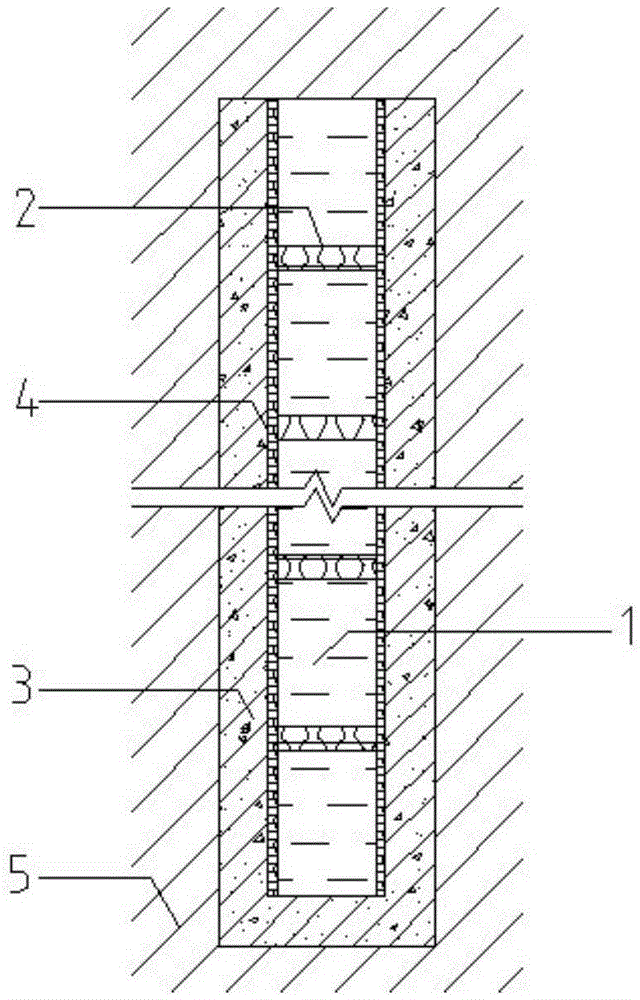 Embedded composite damping structure and construction method thereof