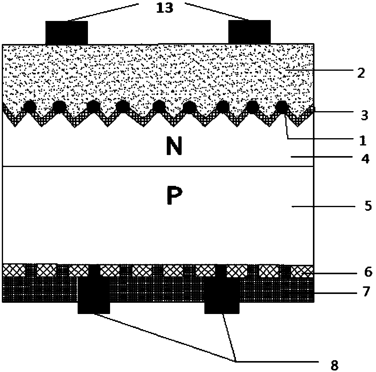 A kind of p-type crystalline silicon solar cell with transparent electrode and preparation method thereof