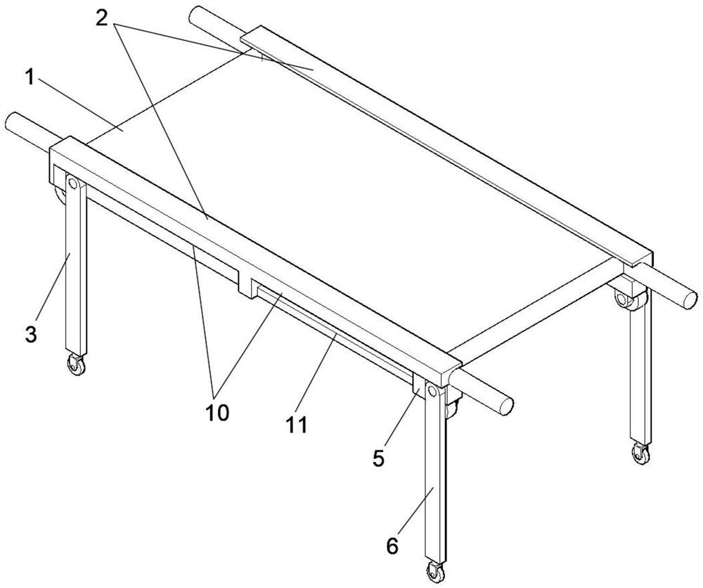 Emergency department stretcher convenient for getting on and off emergency ambulance