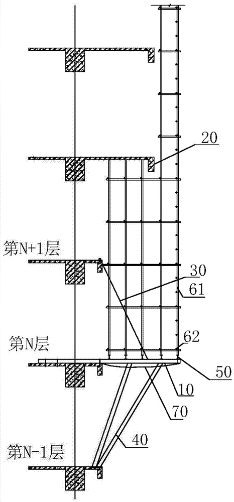 Erecting method of cantilever structure formwork bent