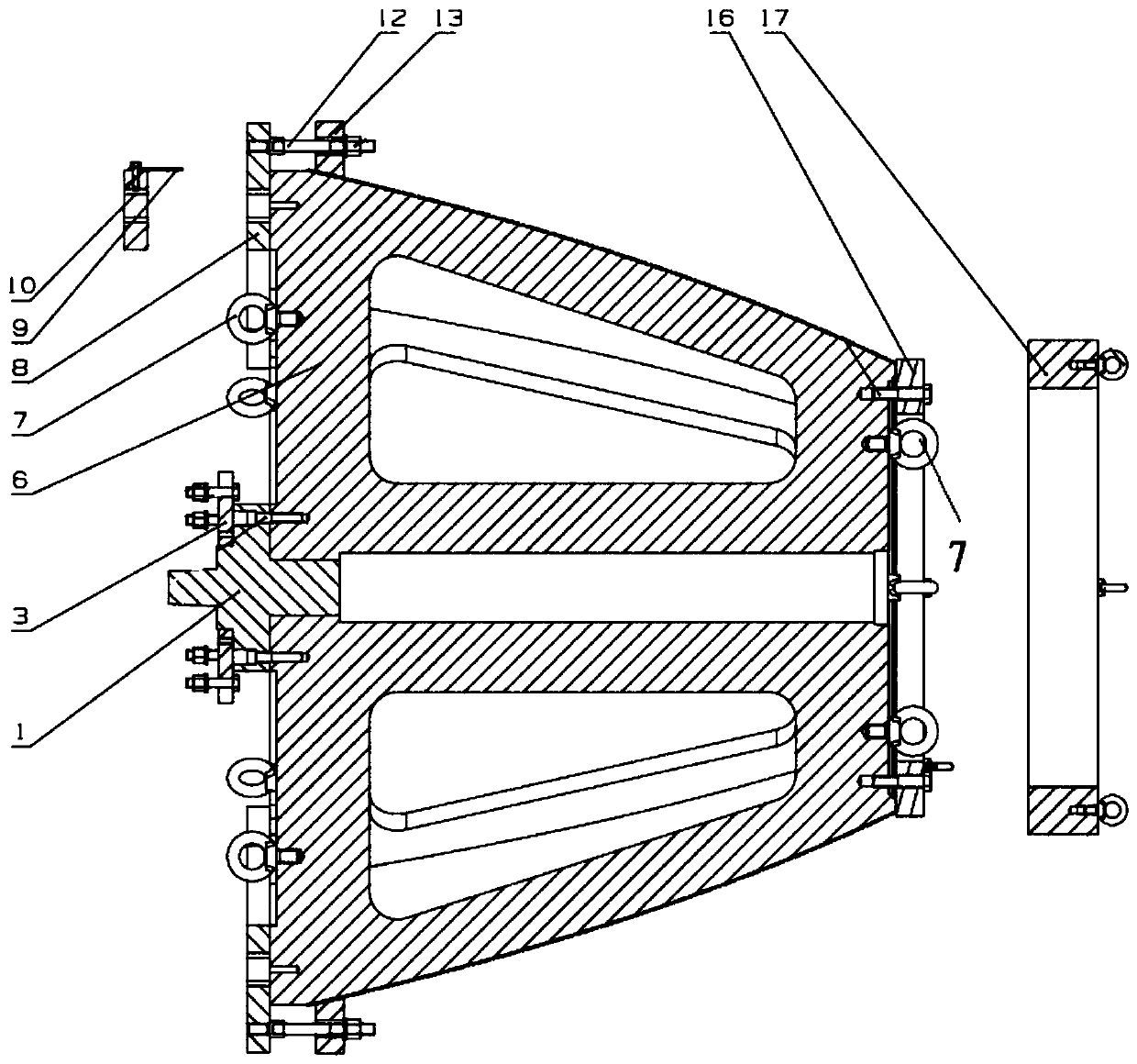 Engine expansion section II section groove milling device