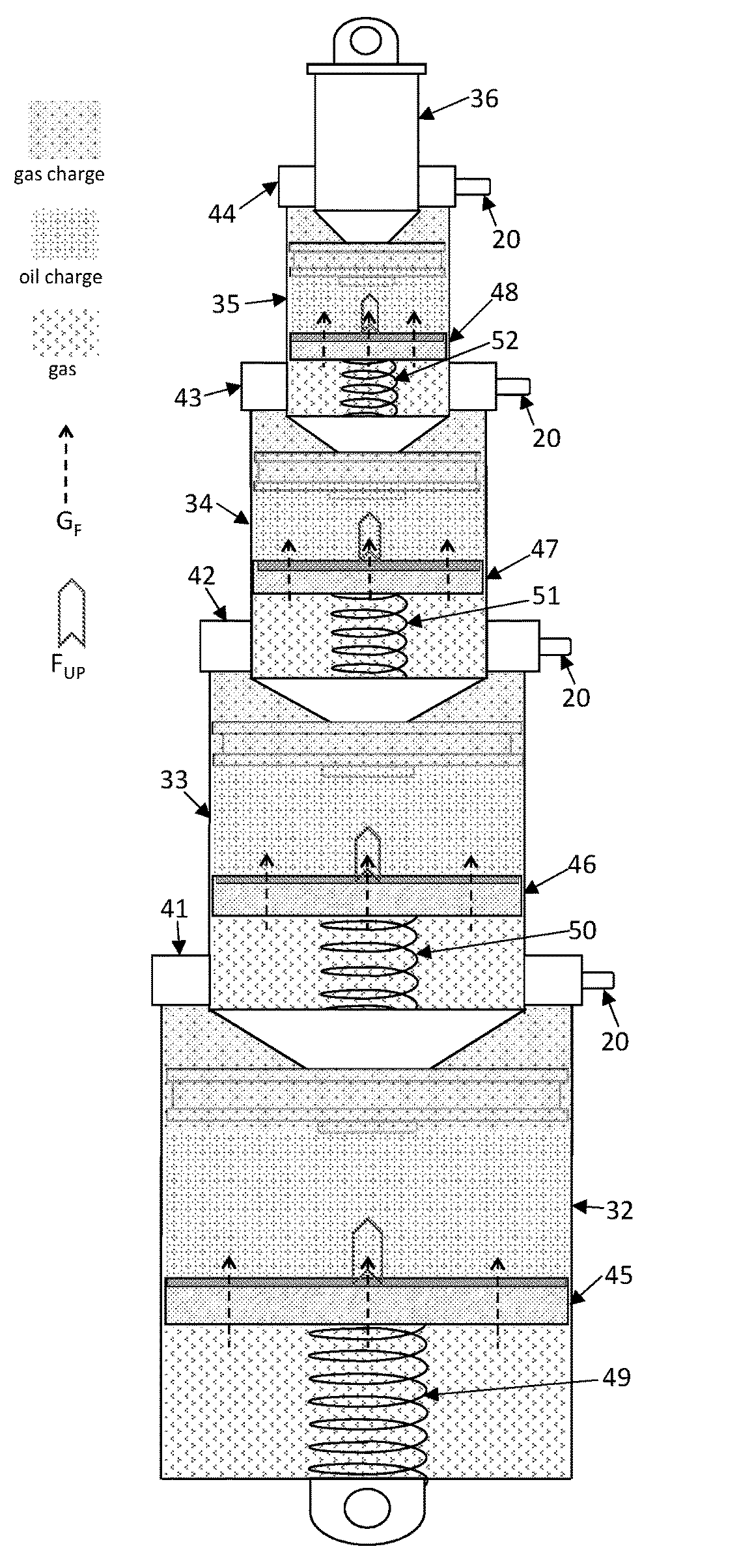 Gas permeable internal floating piston