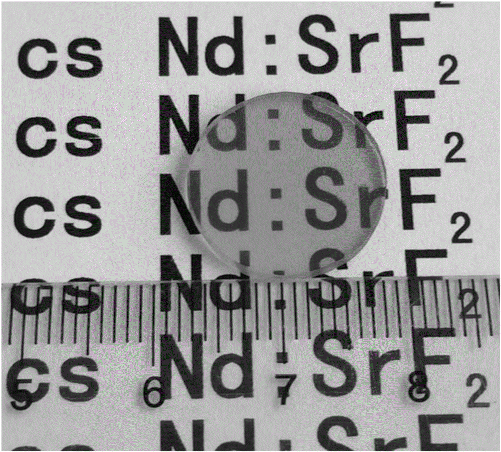 Neodymium-doped strontium fluoride laser transparent ceramic and preparation method thereof