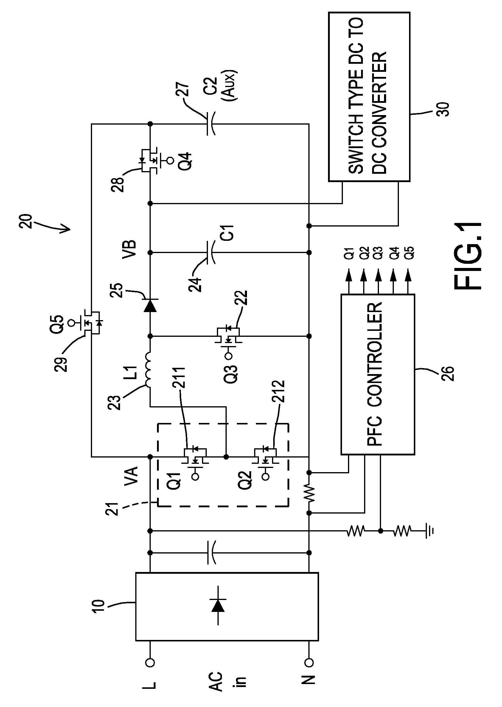 AC to DC power converter using an energy-storage capacitor for providing hold-up time function