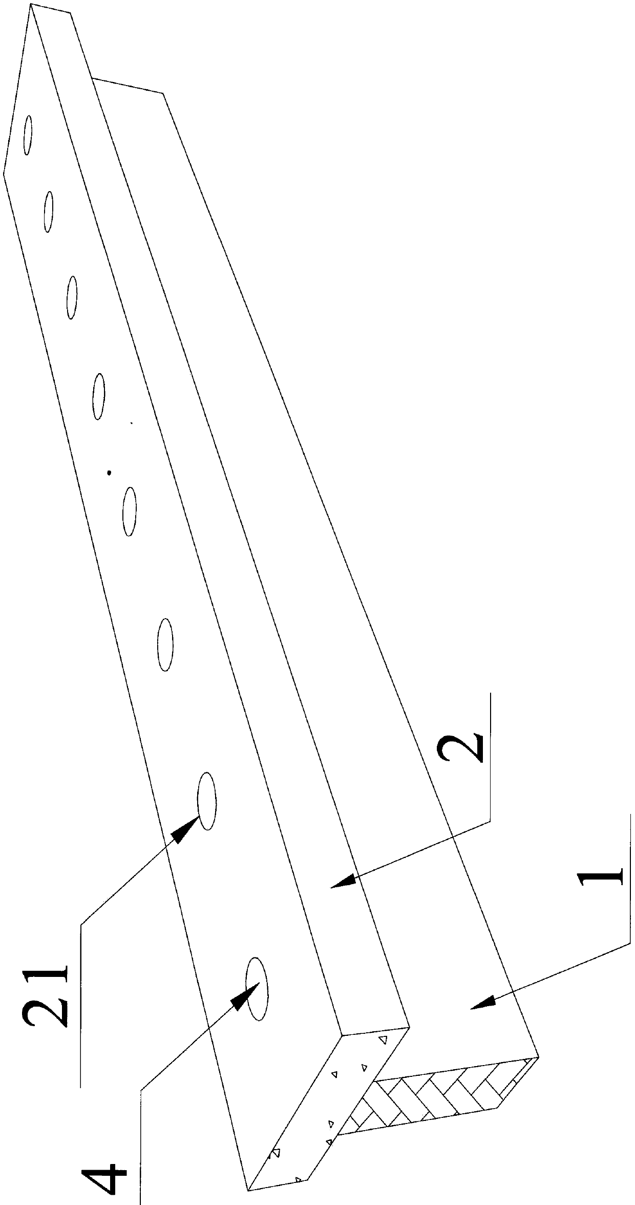 Combined type connected bamboo-concrete combined beam and manufacturing method