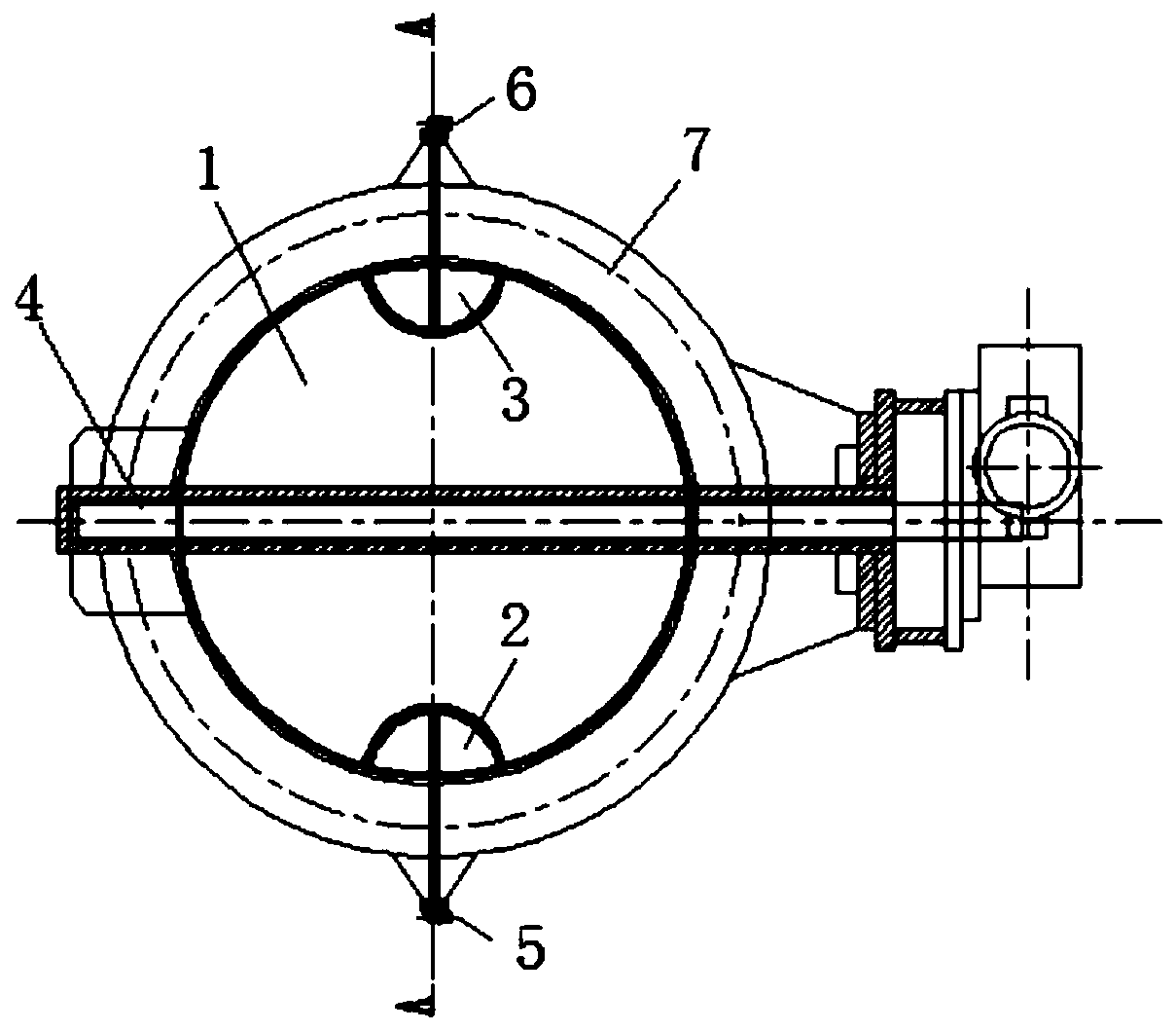 Butterfly valve of intermediate-pressure cylinder of steam turbine