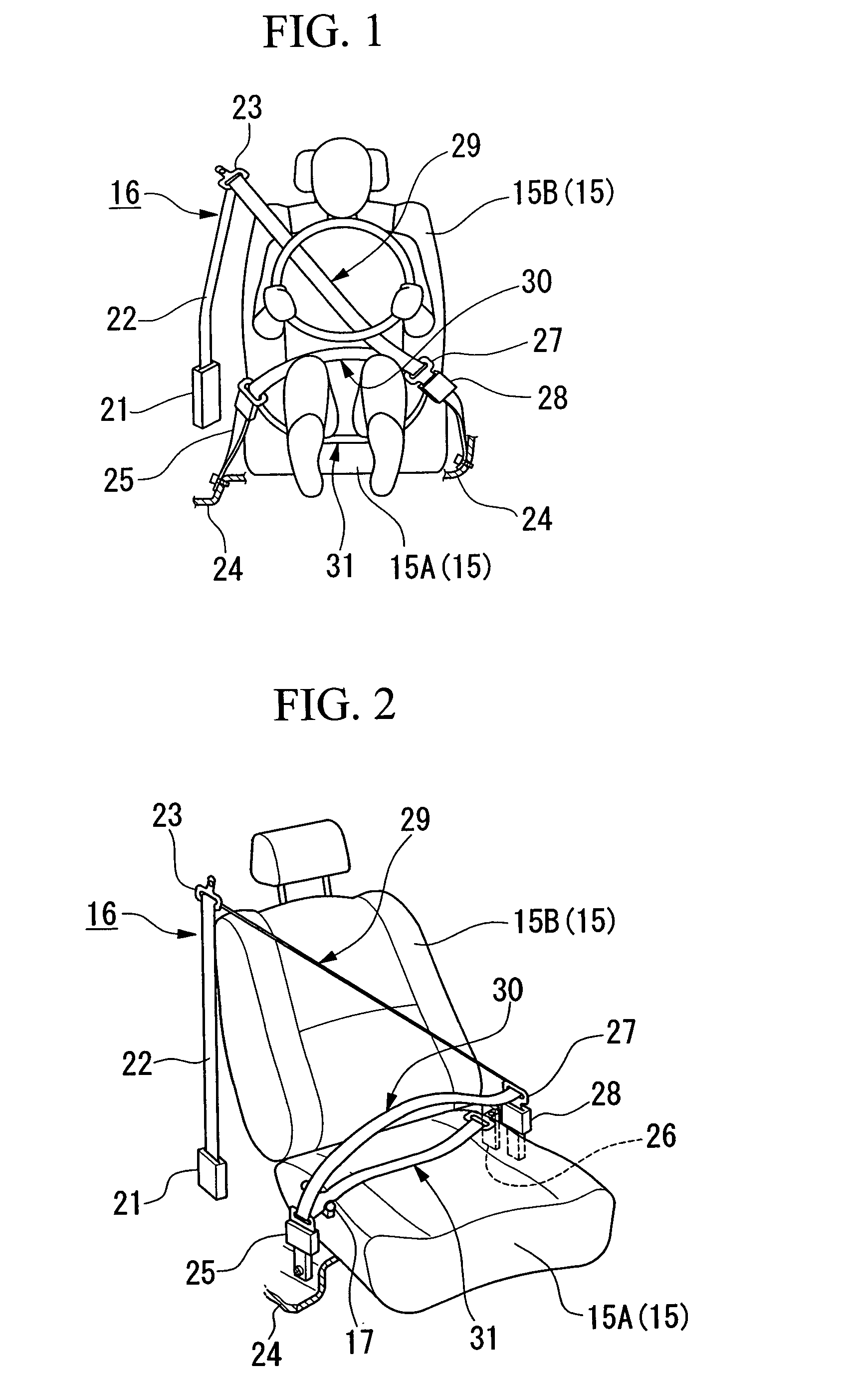 Seat belt device for automobile