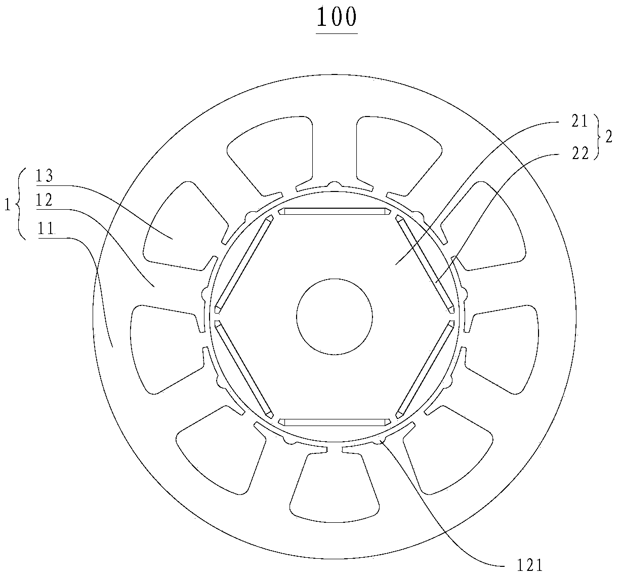 Motor for compressor and compressor with motor