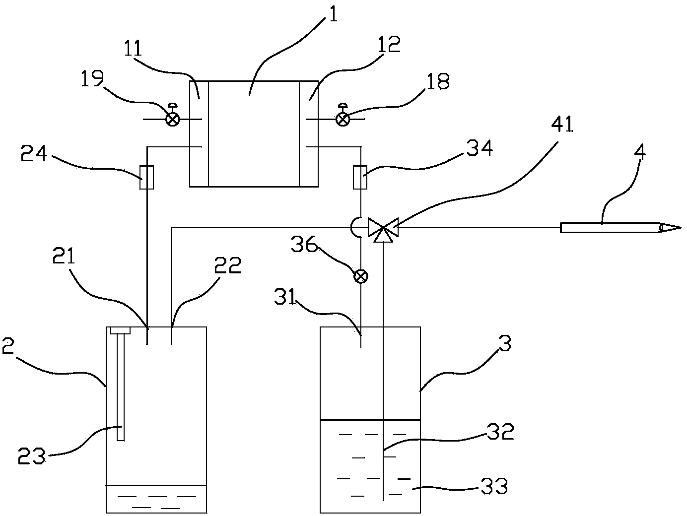Device capable of injecting preservative solution and sucking pleural and peritoneal fluid