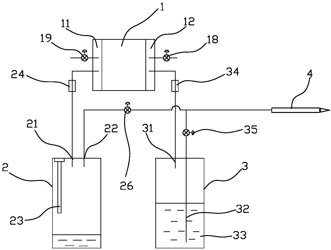 Device capable of injecting preservative solution and sucking pleural and peritoneal fluid