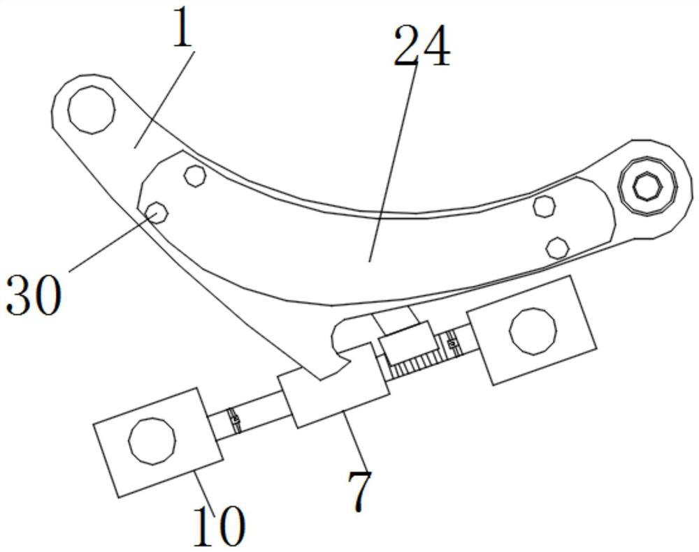 A car swing arm with a reinforced buffer and anti-collision structure