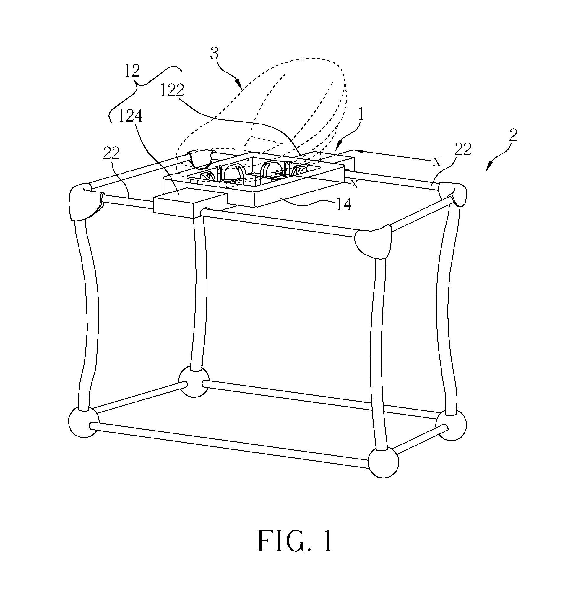 Infant-carrier docking station and crib therewith