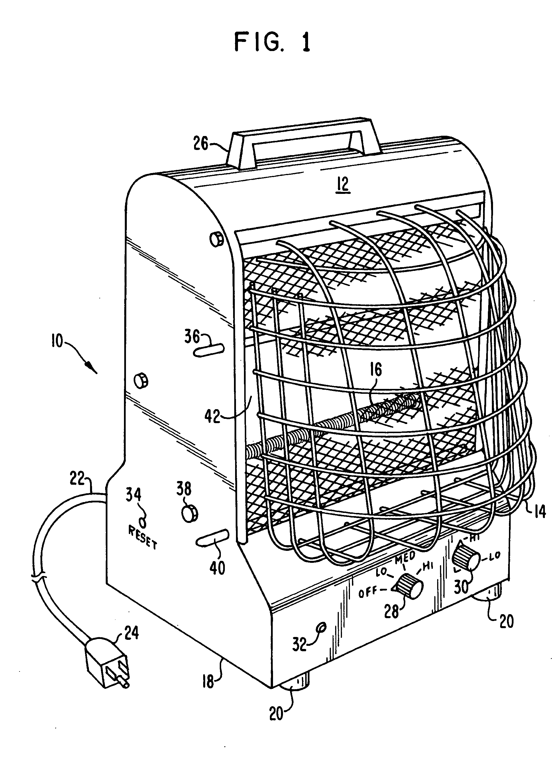 Heater with reflector and method for reflecting heat