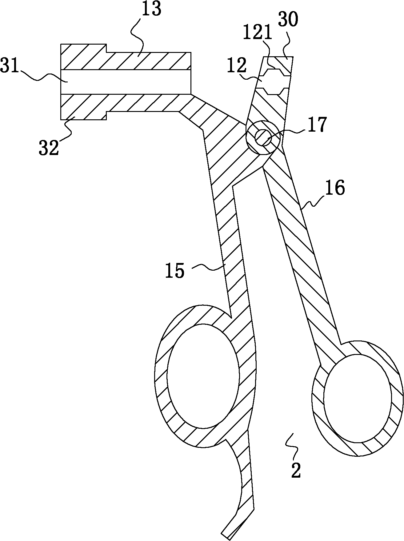 Clamp for fallopian tube recanalization under laparoscope