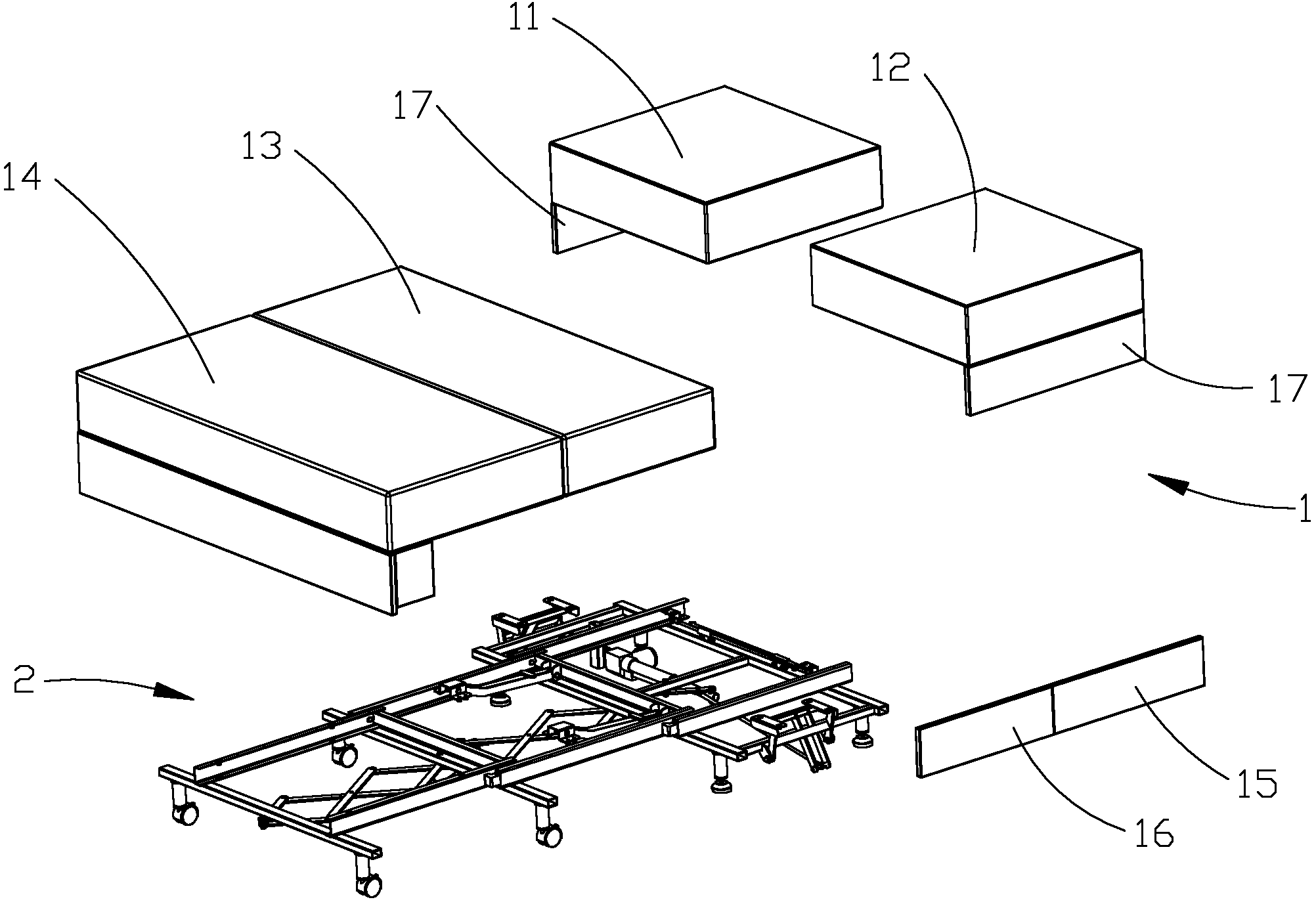 Configuration structure for bed skirts of electric sofa bed