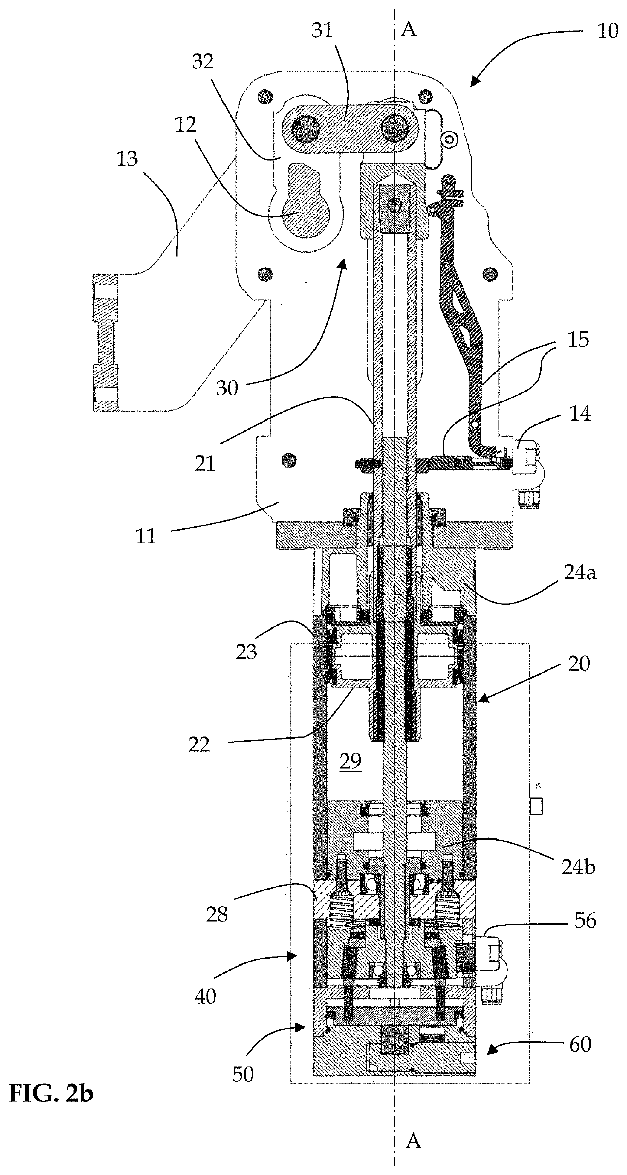 Actuation unit of the articulated lever or cam type provided with a braking unit
