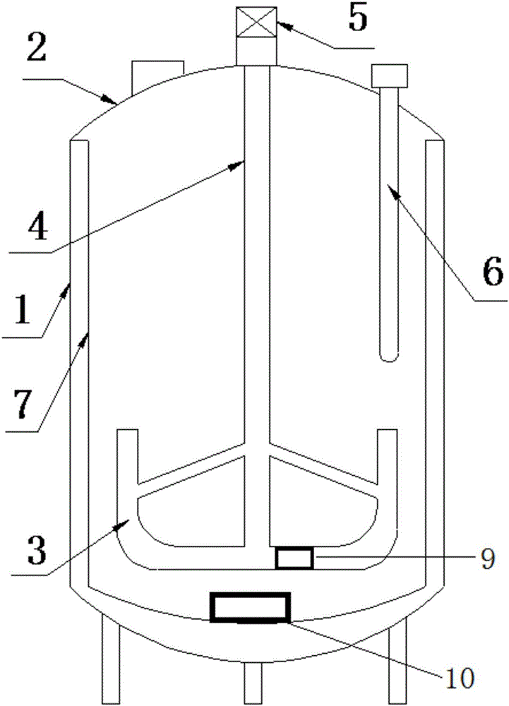 Glass lining solid-liquid reaction container with vibration and regulation functions