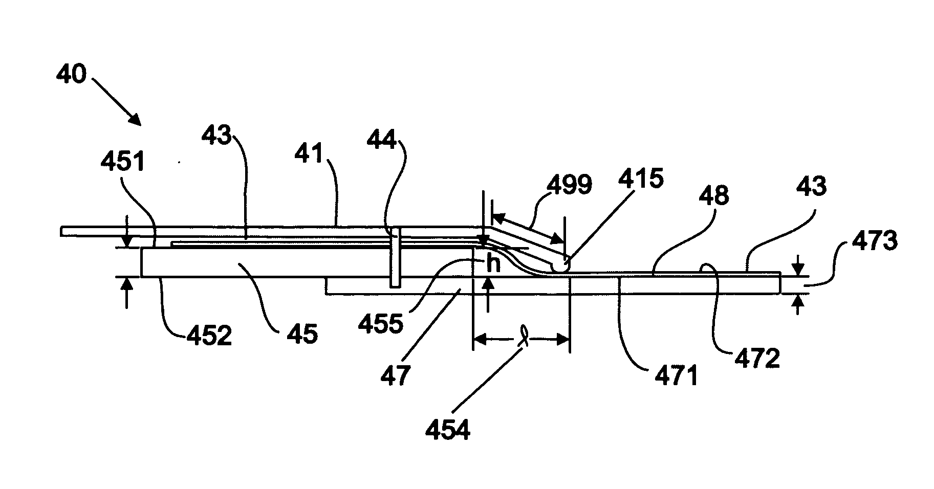 Assembly and device for a display having a perimeter touch guard seal