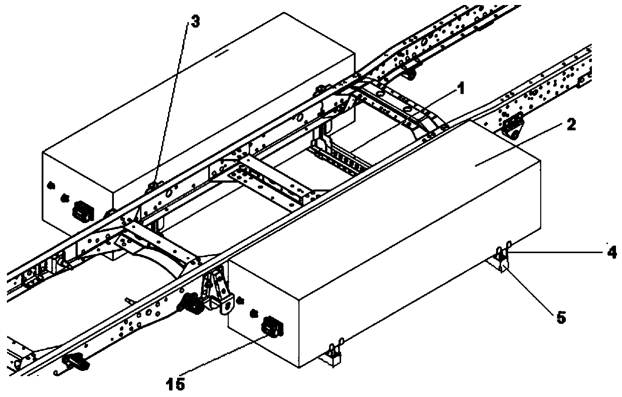 Battery rapid replacing device and method for new energy logistics vehicle