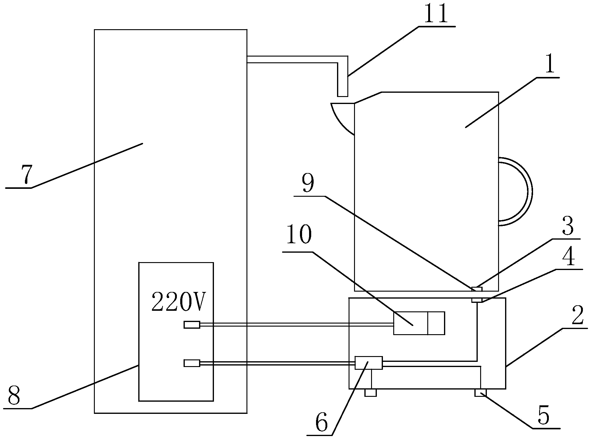 Kettle with automatic additive water amount controlling function