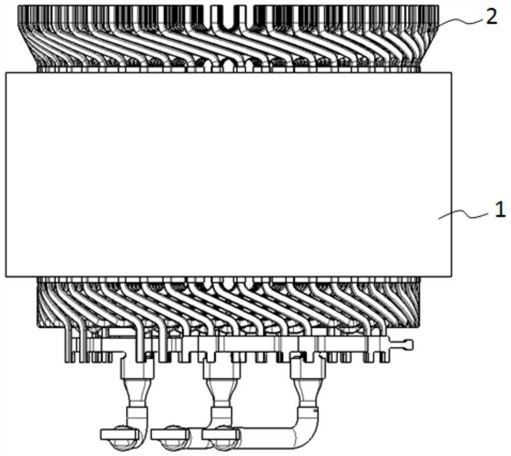 Flat wire winding structure and stator and motor comprising same