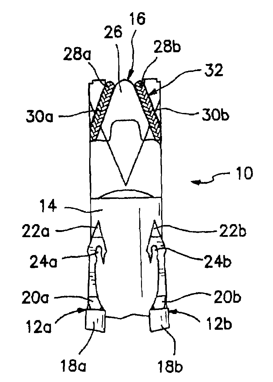 Suture device having selective needle actuation and related method