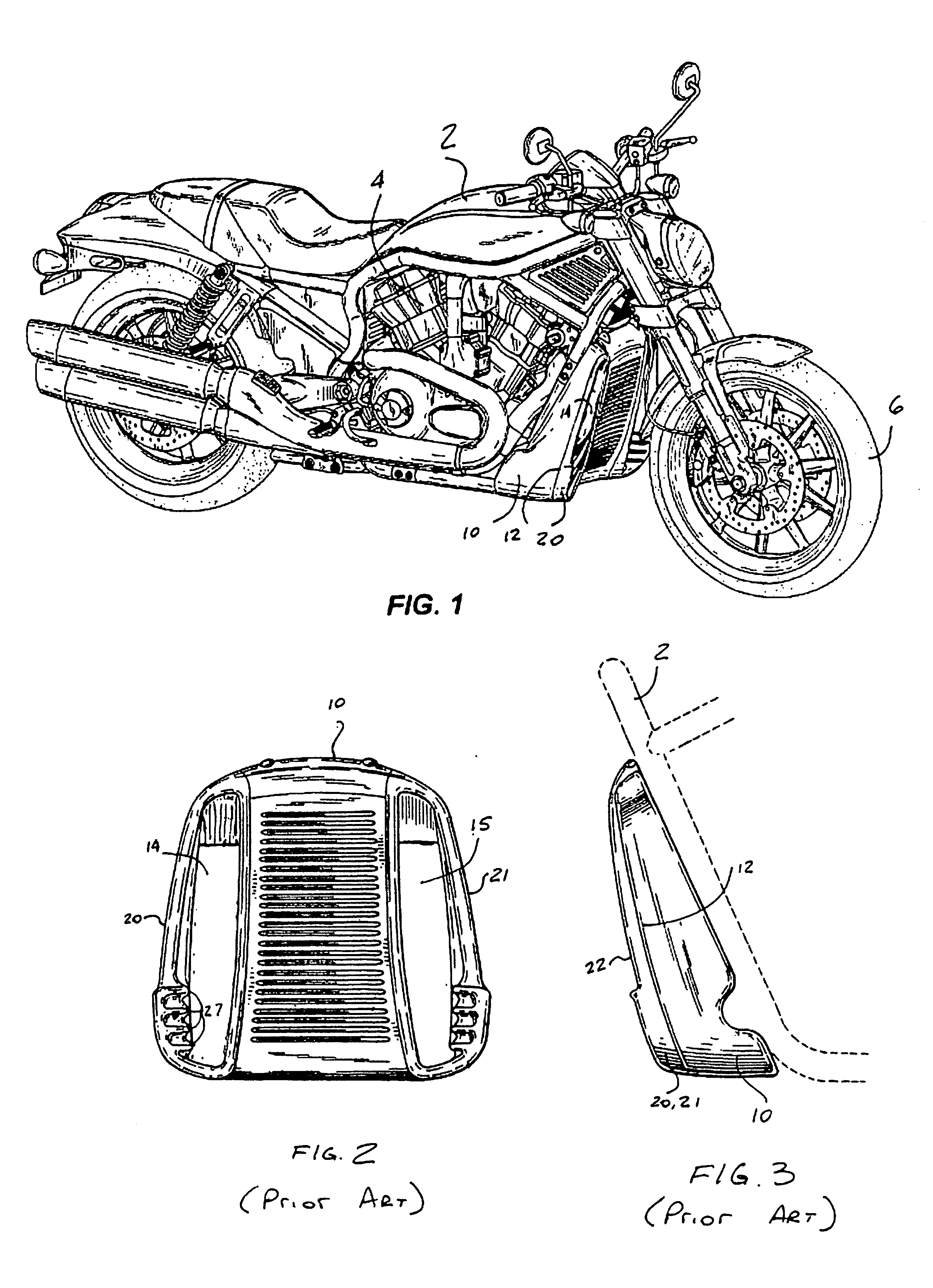 Grille for a motorcycle radiator cover