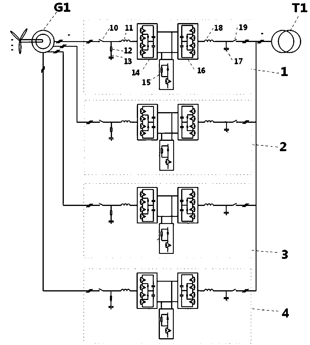 High-power converter circuit topology for offshore wind power