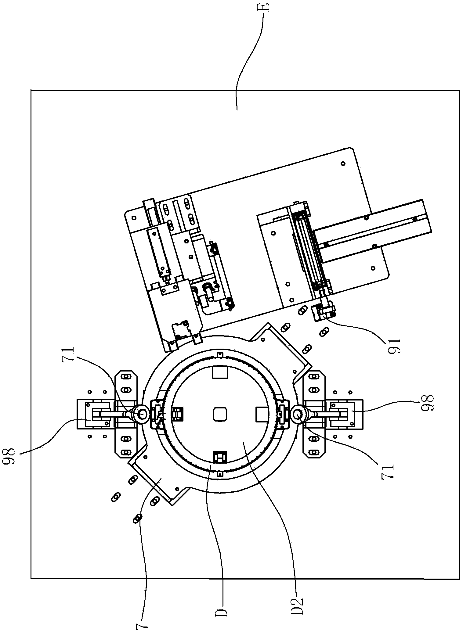 Positioning device of insertion piece type impeller forming machine