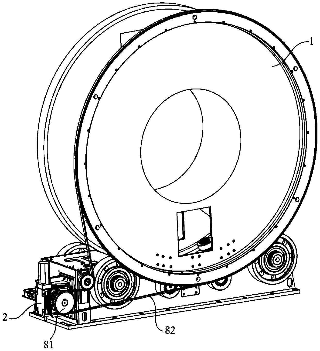 A rack rotation movement limiting device and a linear accelerator