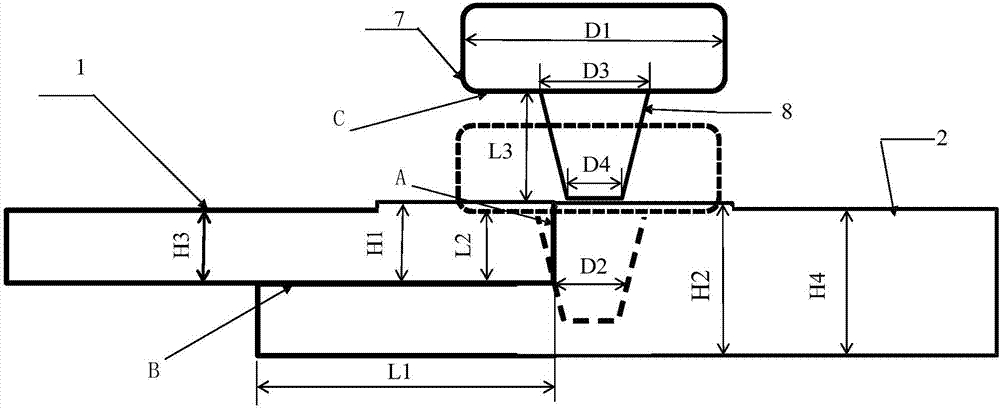 Welding method for reducing overlapping joint defects of friction stir welding