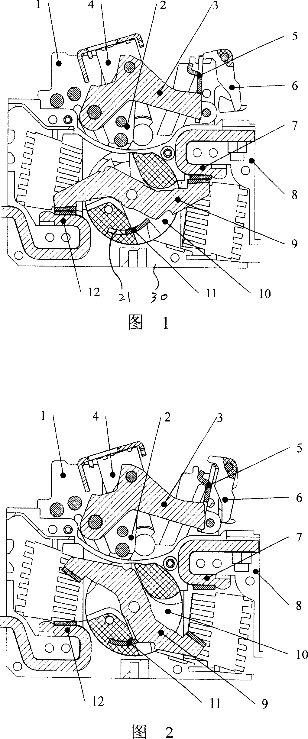 Rapid tripping apparatus for current limiting of breaker