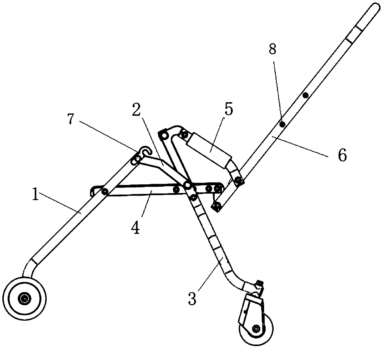 Foldable frame structure applied to portable baby carriage