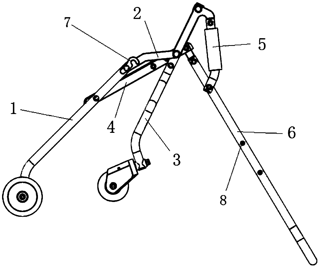 Foldable frame structure applied to portable baby carriage
