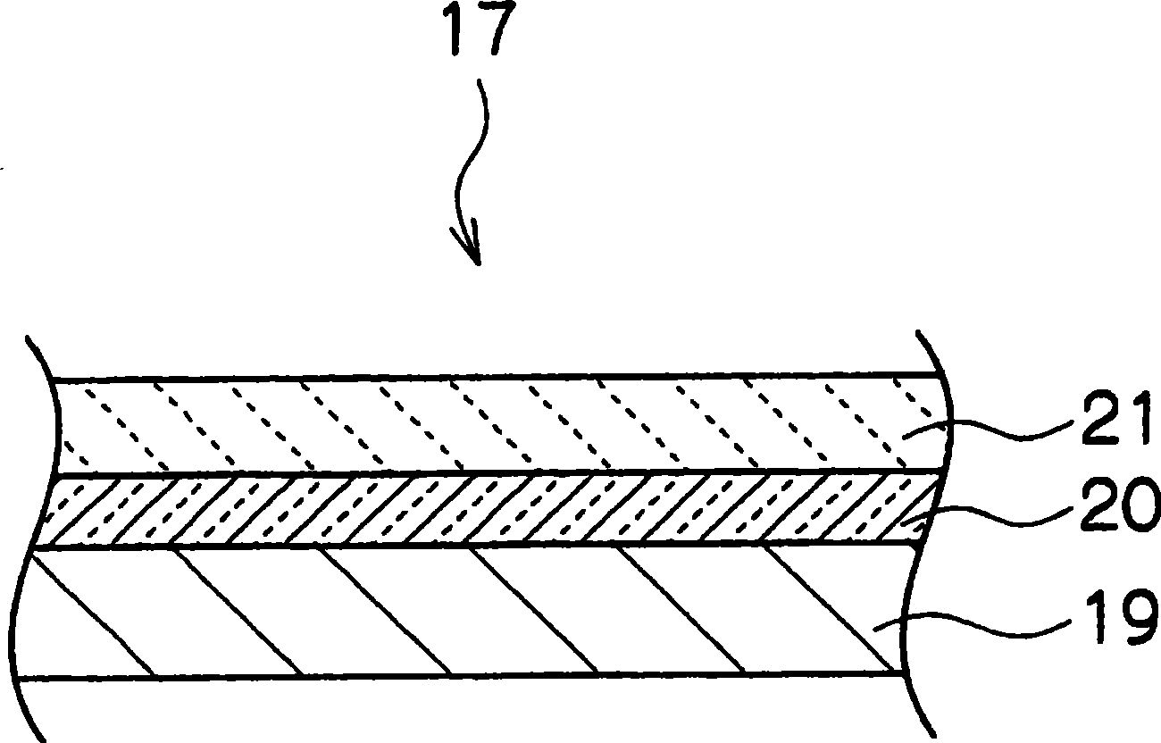 Laminated resin body and method for manufacturing same, display device material, display device and liquid crystal display device