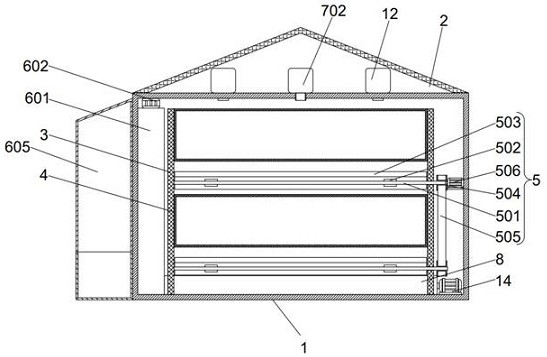 Chicken house beneficial to collection and fermentation of chicken manure