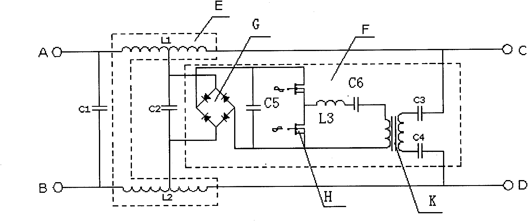 Double-line pilot frequency power supply of gas discharge lamp