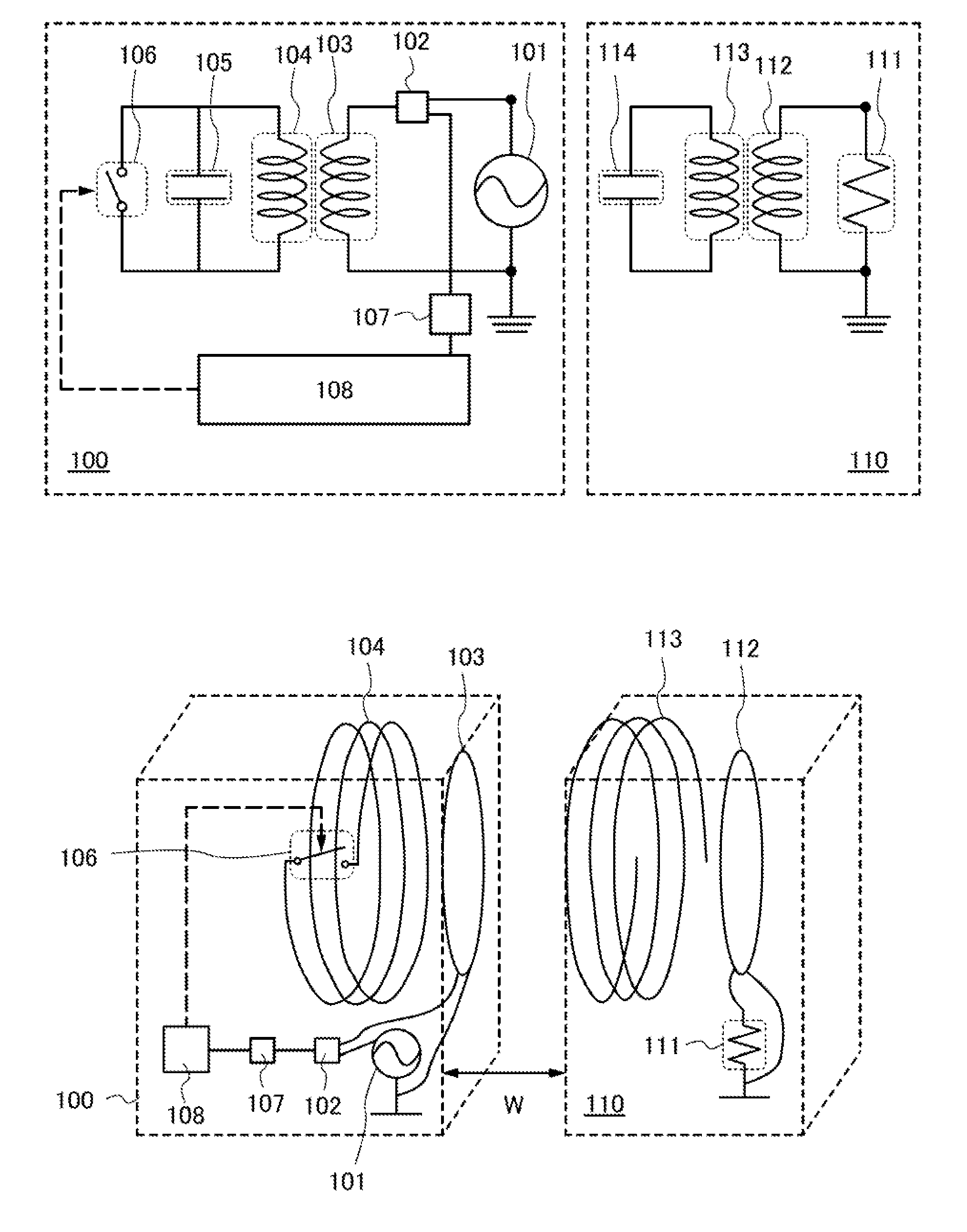 Power feeding device, power receiving device, and wireless power feed system