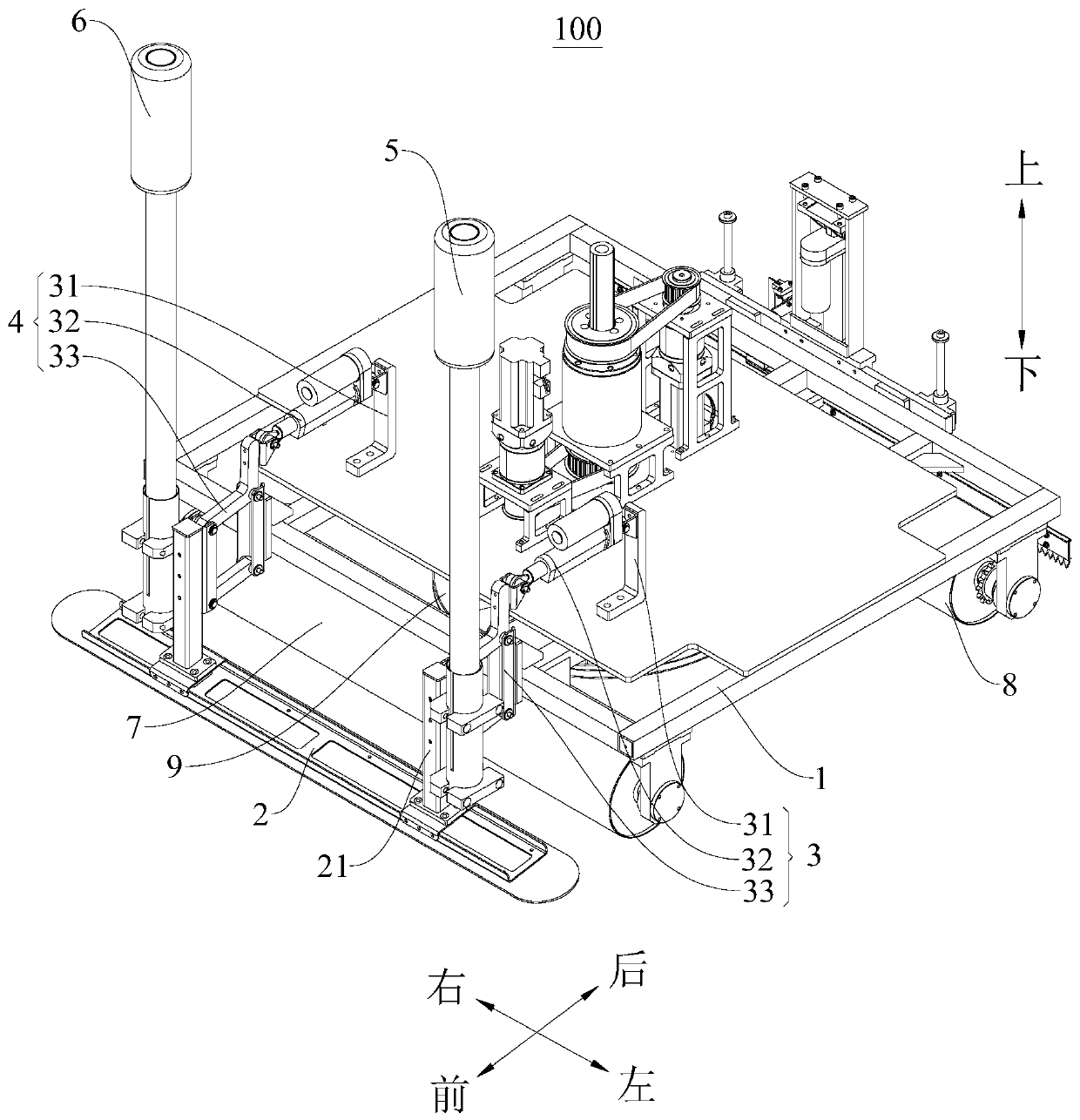 Leveling robot and working system thereof