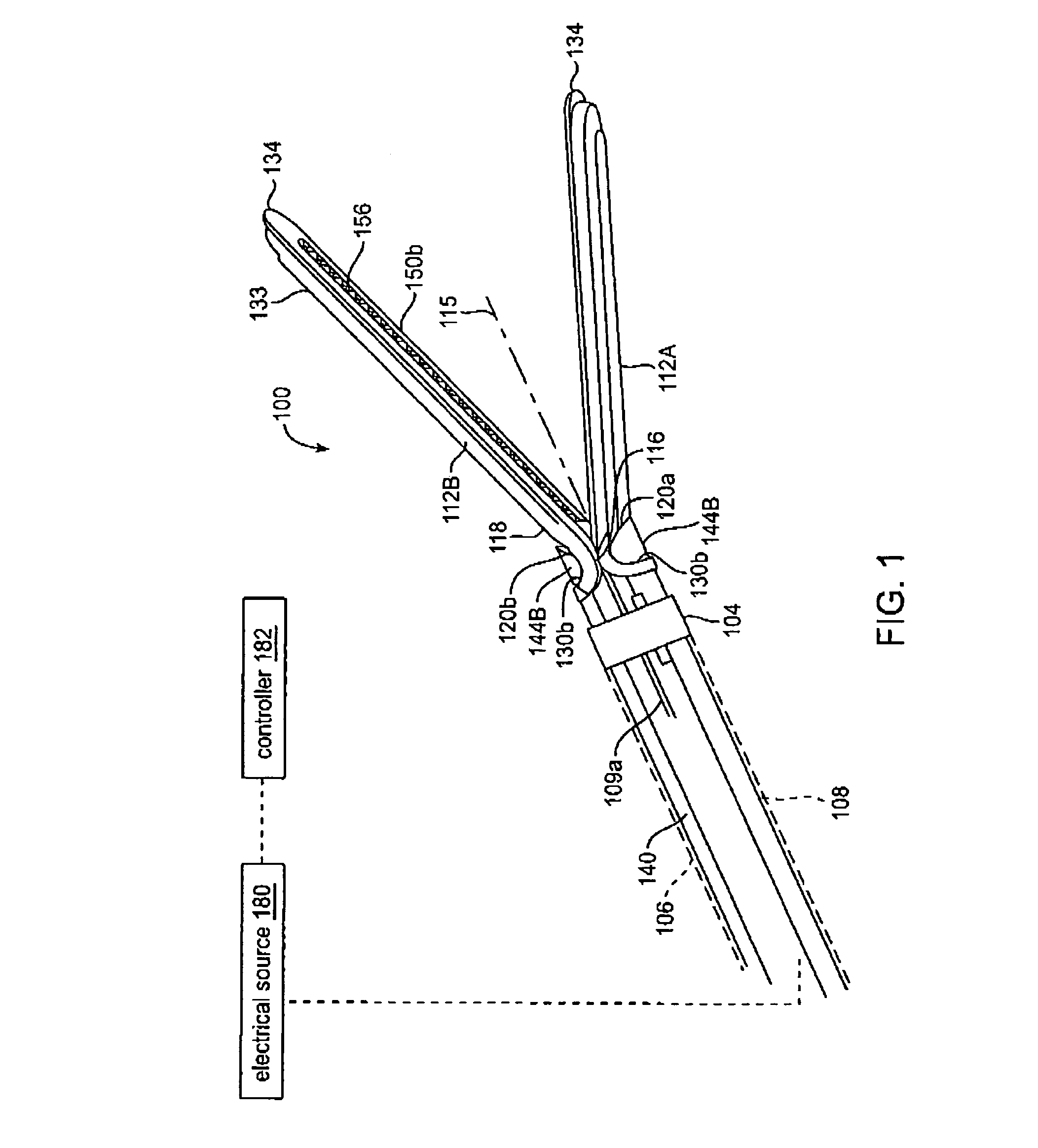 Jaw structure for electrosurgical instrument and method of use