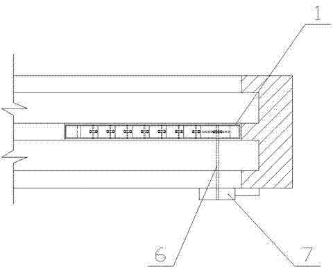 Embedded hinge box for sliding rail type sliding window