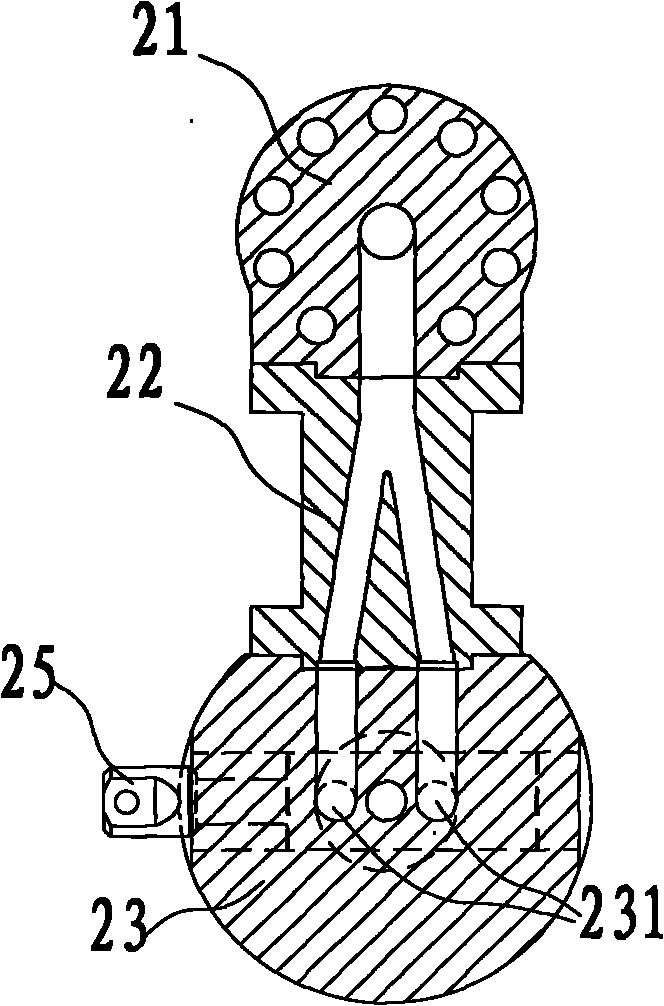 Divided-flow secondary injection flow passage device of ejection forming machine