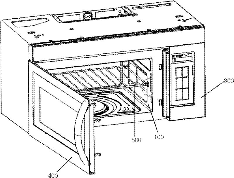 Airflow surrounding structure for barbecue type microwave oven